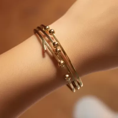 Gold Plated Stainless Steel Anti-Tarnish Cuff Bangle