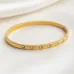 Gold Plated Stainless Steel Anti-Tarnish Cubic Zirconia Cuff Bangle