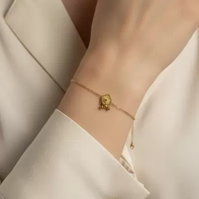 Gold Plated Stainless Steel Anti-Tarnish Charm Bracelet