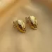 Gold Plated Stainless Steel Anti-Tarnish Texture Shape Earring
