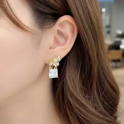 Gold Plated Stainless Steel Anti-Tarnish Chrysalis Earring