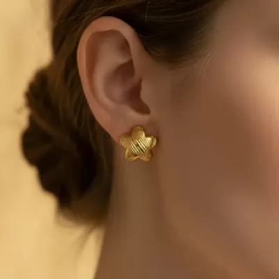 Gold Plated Stainless Steel Anti-Tarnish Charm Earrings