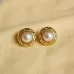 Gold Plated Stainless Steel Anti Tarnish Charm Pearl Earring