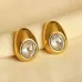 Gold Plated Stainless Steel Anti-Tarnish Earring with Stone