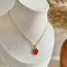 Gold Plated Stainless Steel Anti-Tarnish Strawberry Pendant Necklace