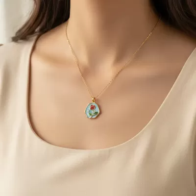 Gold Plated Stainless Steel Anti-Tarnish Vintage Necklace