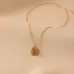 Gold Plated Stainless Steel Anti-Tarnish Rose Pendant Necklace