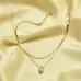 Gold Plated Stainless Steel Anti-Tarnish Zircon Water Drop Charm Necklace