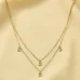 Gold Plated Stainless Steel Anti-Tarnish Cubic Zirconia Studded Layered Necklace