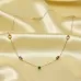 Gold Plated Stainless Steel Anti-Tarnish Multicolor Stone Necklace