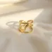 Gold Plated Stainless Steel Anti-Tarnish Adjustable Wavy Ring