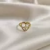 Gold Plated Stainless Steel Anti-Tarnish Adjustable Heart Ring
