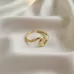 Gold Plated Stainless Steel Anti-Tarnish Adjustable Wavy Ring