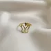 Gold Plated Stainless Steel Anti-Tarnish Adjustable Butterfly Ring